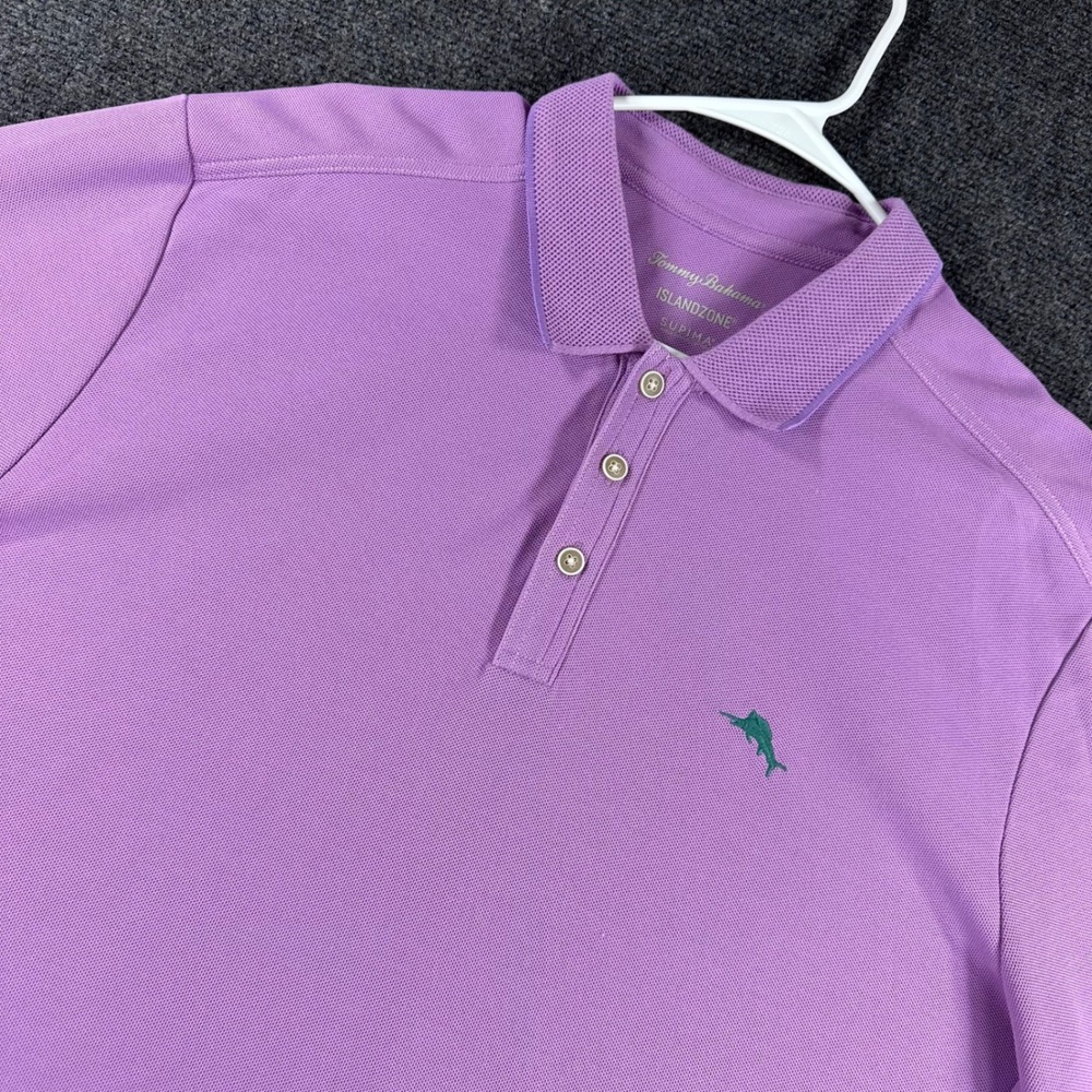 Tommy Bahama Polo Shirt Mens XLT Extra Large Tall Purple IslandZone Supima